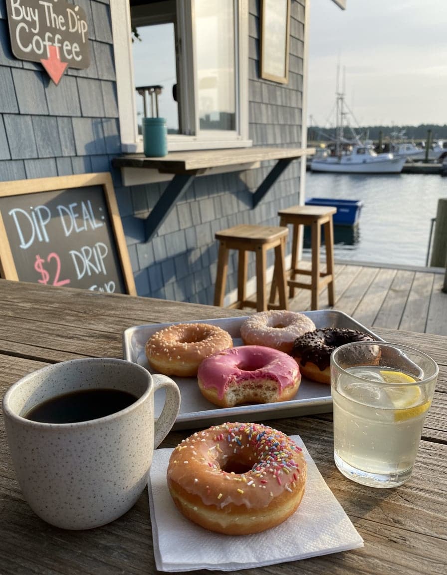 Food/drink on the table at Buy The Dip Coffee.