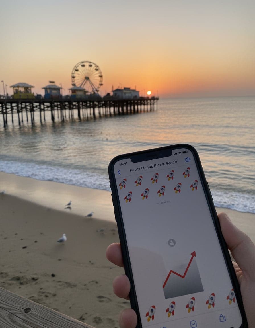 phone screenshot of a group chat full of rocket emojis and a chart