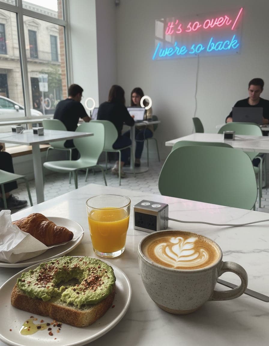 Food/drink on the table at Copium Café.