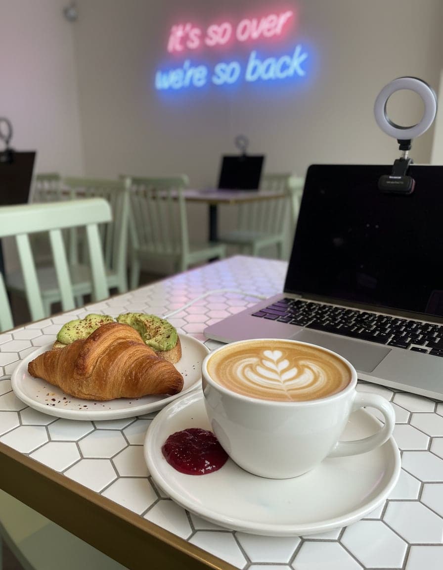 Food/drink on the table at Copium Café.
