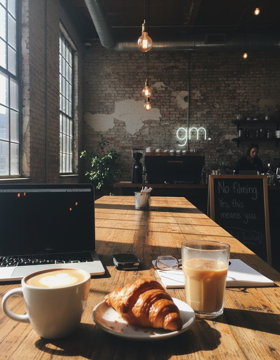 Food/drink on the table at GM Coffee.