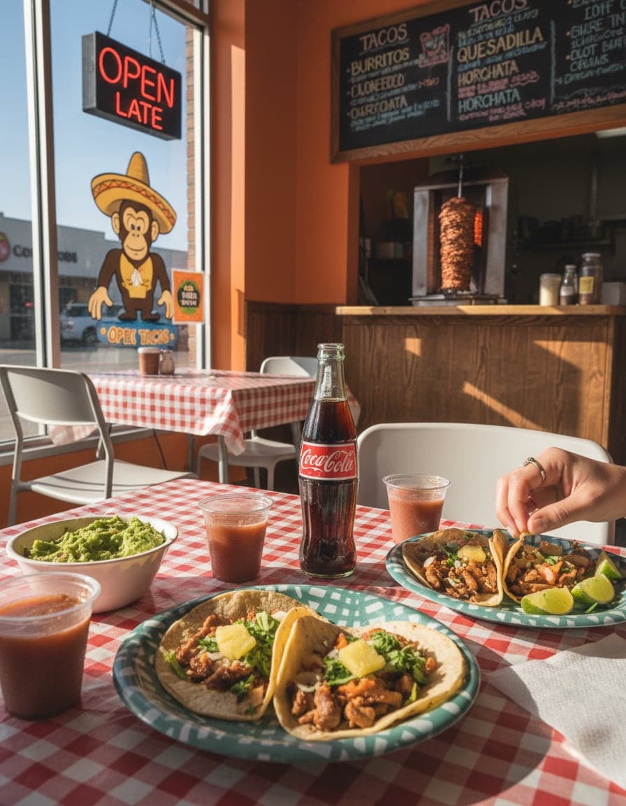 Food/drink on the table at Ape Tacos.