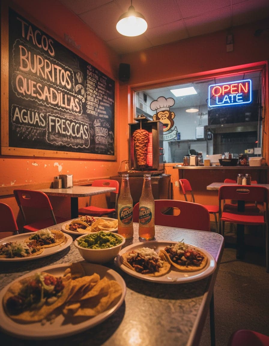 Food/drink on the table at Ape Tacos.