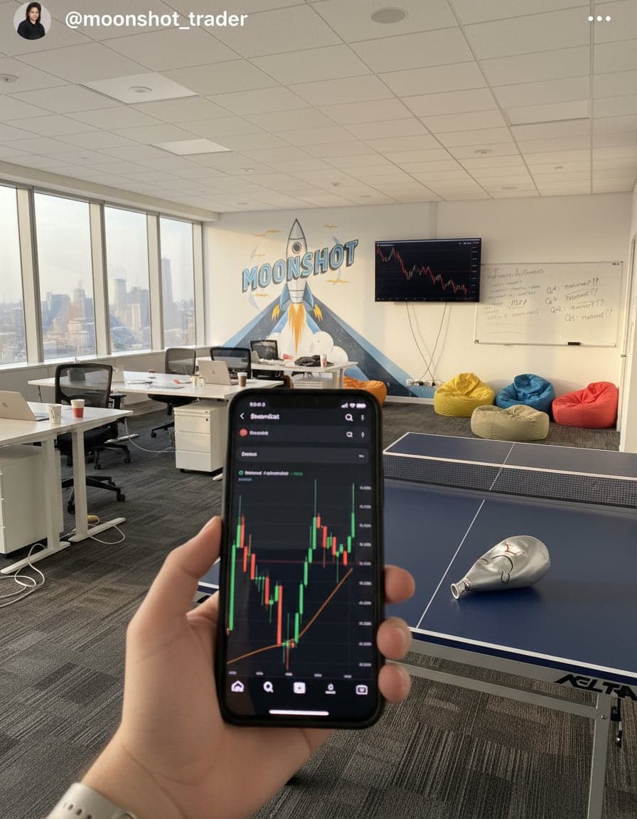 Phone screenshot of a crypto trading app showing the $swordcat price chart, candlesticks going up in green, no other readable text.
