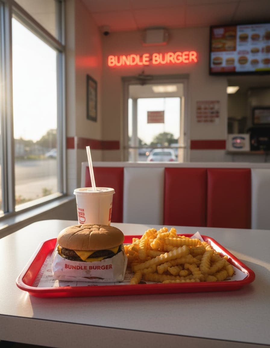 Food/drink on the table at Bundle Burger.