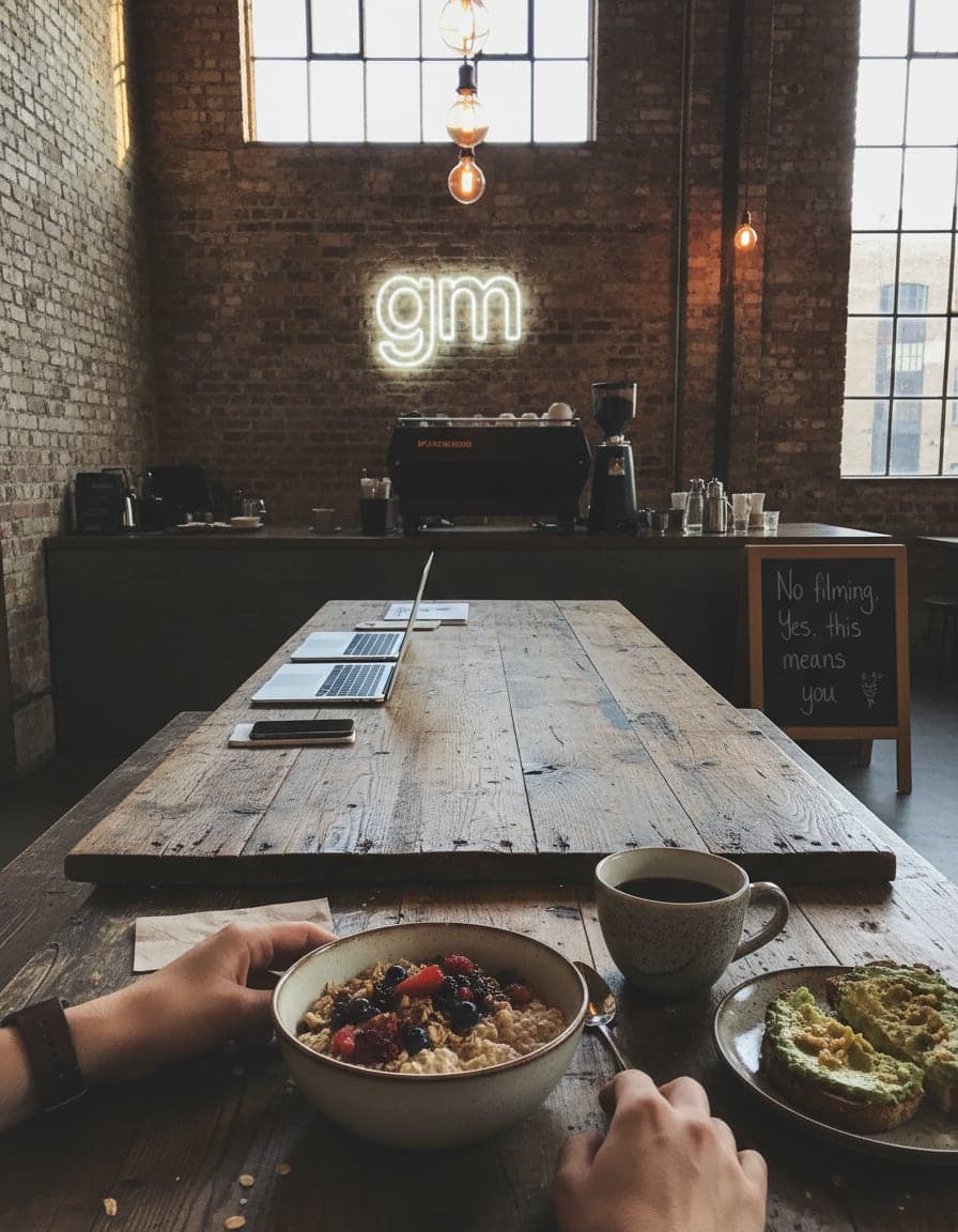 Food/drink on the table at GM Coffee.
