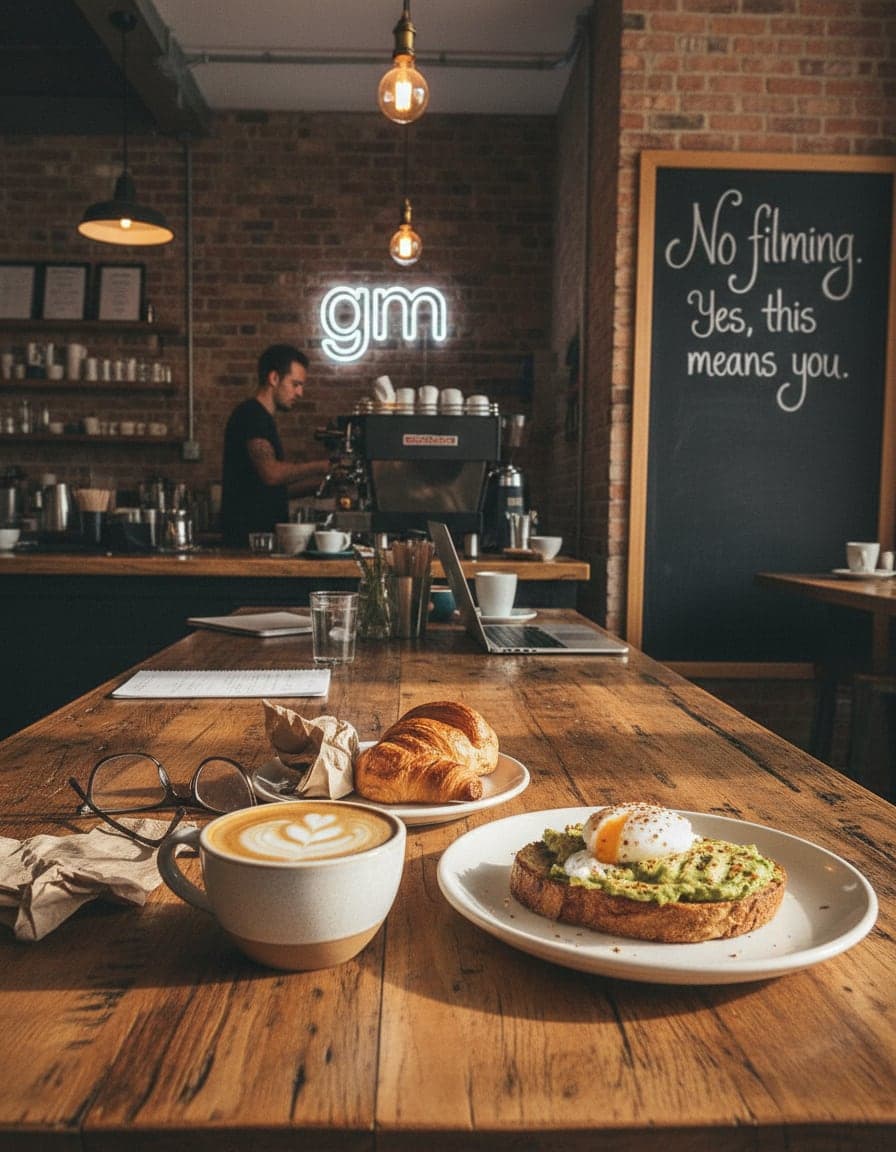 Food/drink on the table at GM Coffee.