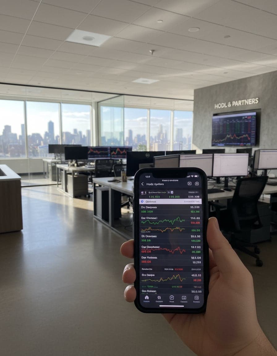 phone screenshot of a brokerage app with stock options positions
